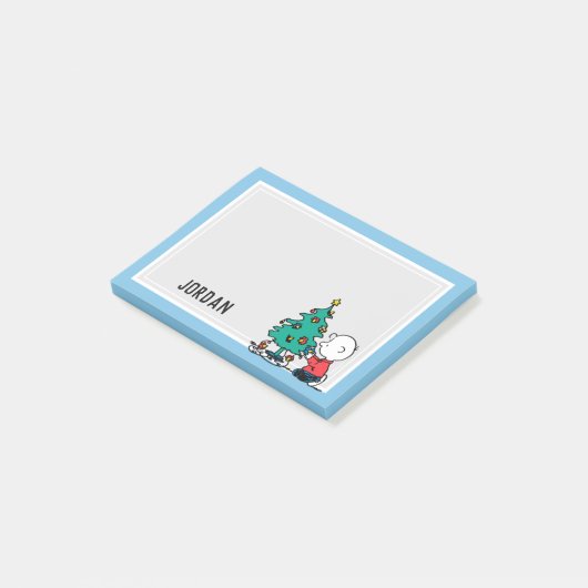 pinda's | Kerst Charlie Brown | Jouw namen toevoeg Post-it® Notes (Schuin)
