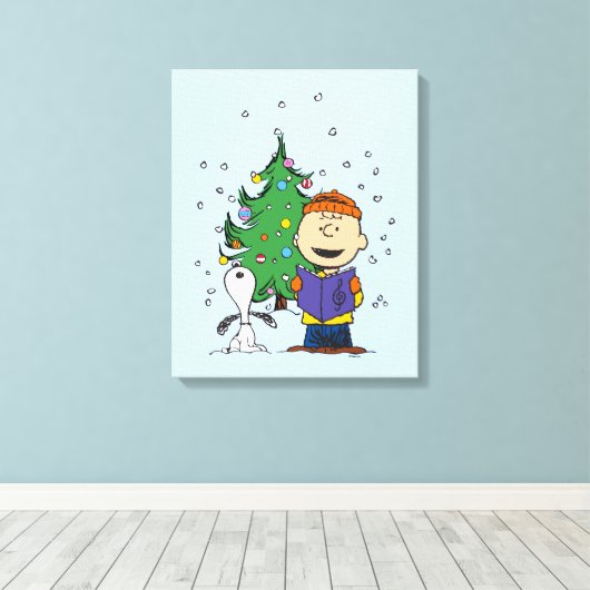 pinda's | KerstCaroling Canvas Afdruk (Insitu (Houten vloer))