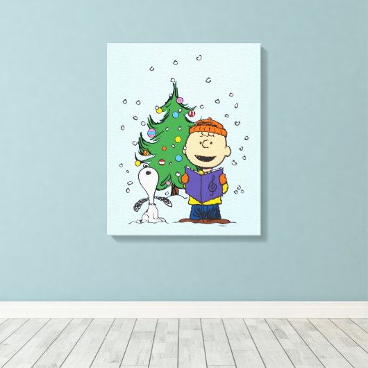 pinda's | KerstCaroling Canvas Afdruk (Insitu (Houten vloer))