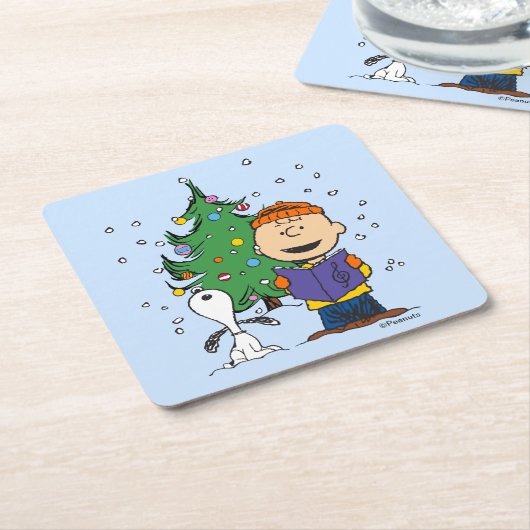 pinda's | KerstCaroling Kartonnen Onderzetters (Schuin)