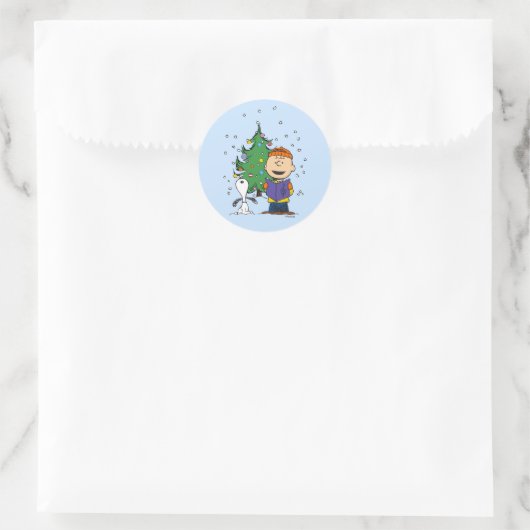 pinda's | KerstCaroling Ronde Sticker (Tas)