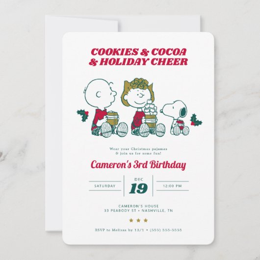 pinda's | Koekjes en cacao - uitnodiging voor de g (Voorkant)