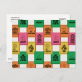 pinda's | Leuk Colorblock Patroon Briefkaart (Voorkant / Achterkant)