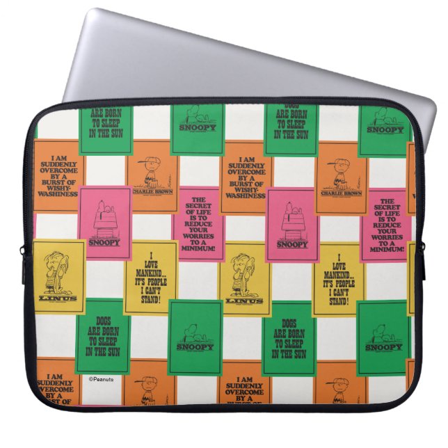 pinda's | Leuk Colorblock Patroon Laptop Sleeve (Voorkant)