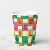 pinda's | Leuk Colorblock Patroon Papieren Bekers (Achterkant)