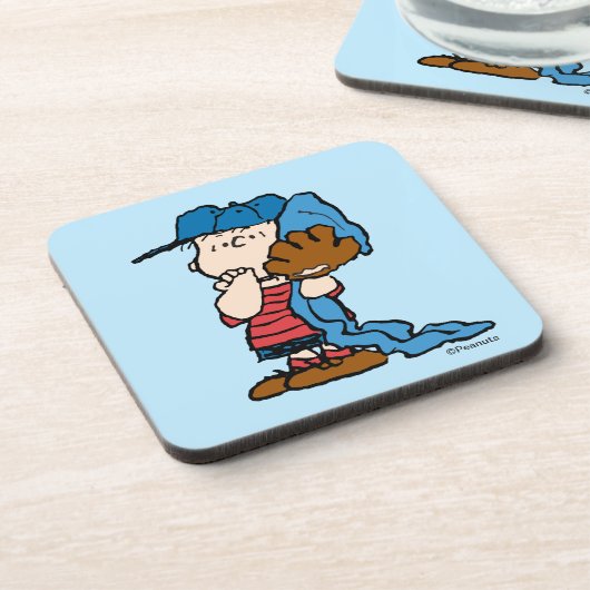 pinda's | Linus in zijn honkbaluitrusting Bier Onderzetter (Linkerzijde)