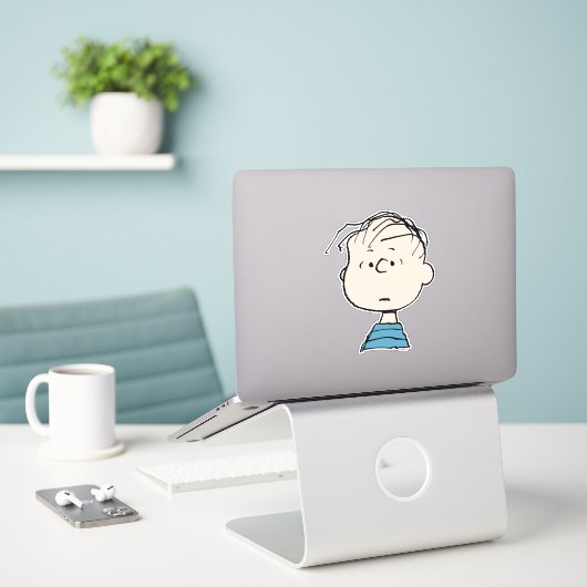 pinda's | Linus Portrait Sticker (Laptop op bureau)