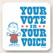 pinda's | Linus - Uw stem is uw keuze Bier Onderzetter (Voorkant)
