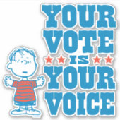 pinda's | Linus - Uw stem is uw keuze Sticker (Voorkant)