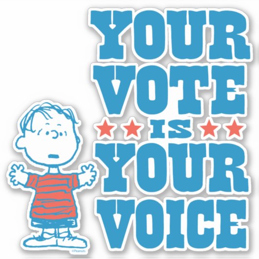 pinda's | Linus - Uw stem is uw keuze Sticker (Voorkant)