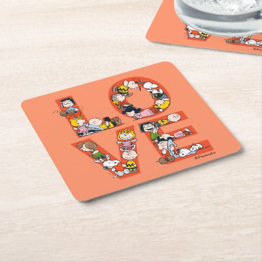 pinda's - LOVE Kartonnen Onderzetters (Schuin)