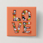 pinda's - LOVE Vierkante Button 5,1 Cm (Voorkant)