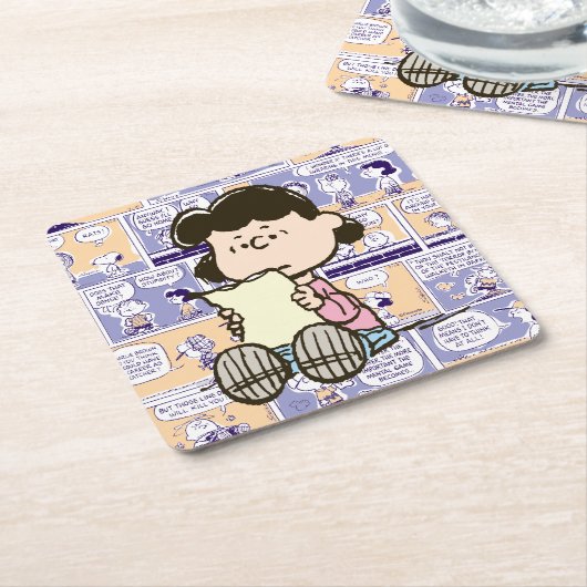 pinda's | Lucy Comic Pattern Kartonnen Onderzetters (Schuin)