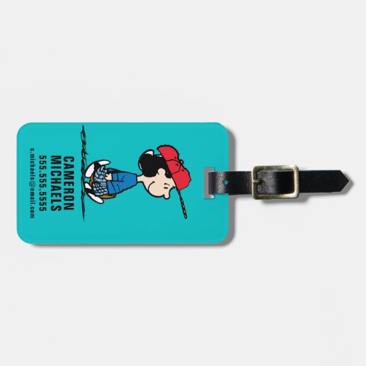 pinda's | Lucy die honkbal speelt Bagagelabel (Voorkant horizontaal)