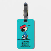 pinda's | Lucy die honkbal speelt Bagagelabel (Achterkant verticaal)