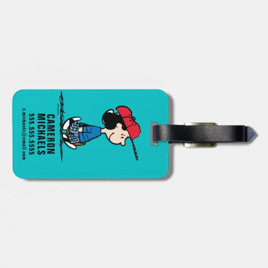 pinda's | Lucy die honkbal speelt Bagagelabel (Achterkant horizontaal)