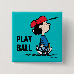 pinda's Lucy die honkbal speelt Vierkante Button 5,1 Cm