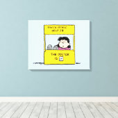 pinda's | Lucy en de dokter zijn in Canvas Afdruk (Insitu (Houten vloer))