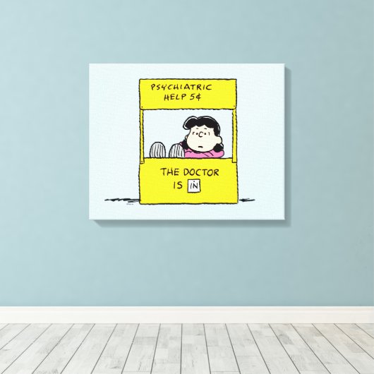 pinda's | Lucy en de dokter zijn in Canvas Afdruk (Insitu (Houten vloer))