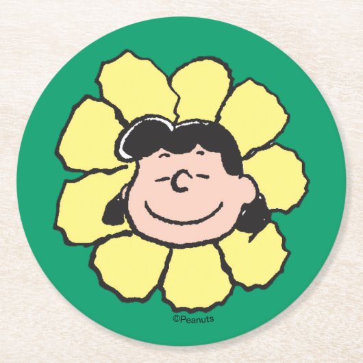 pinda's | Lucy Flower Ronde Kartonnen Onderzetter (Voorkant)