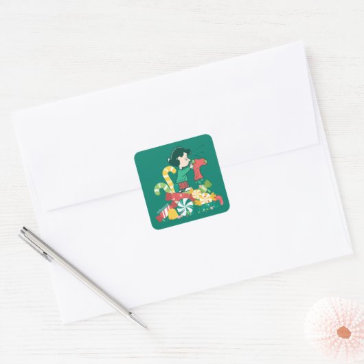 pinda's | Lucy hoe meer de Merrier Vierkante Sticker (Envelop)