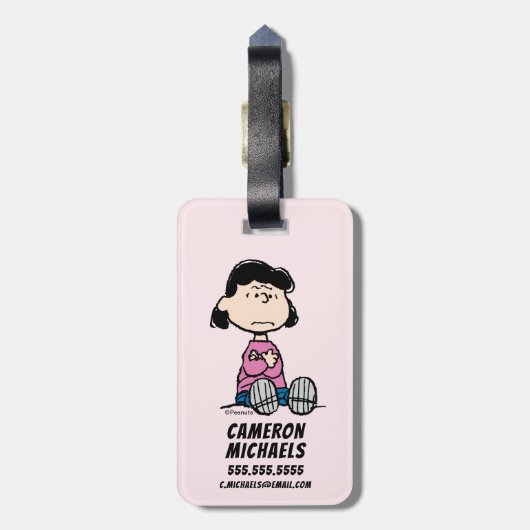 pinda's | Lucy met wapens Bagagelabel (Achterkant verticaal)