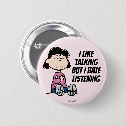 pinda's | Lucy met wapens Ronde Button 5,7 Cm (Voorkant /achterkant)