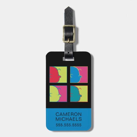 pinda's | Moderne Pop Art Charlie Brown Bagagelabel (Voorkant verticaal)