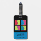 pinda's | Moderne Pop Art Charlie Brown Bagagelabel (Achterkant verticaal)