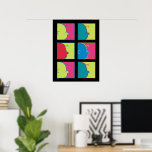 pinda's | Moderne Pop Art Charlie Brown Poster<br><div class="desc">Bekijk dit kleurrijke pop-kunststijl Peanuts-ontwerp met Charlie Brown.</div>