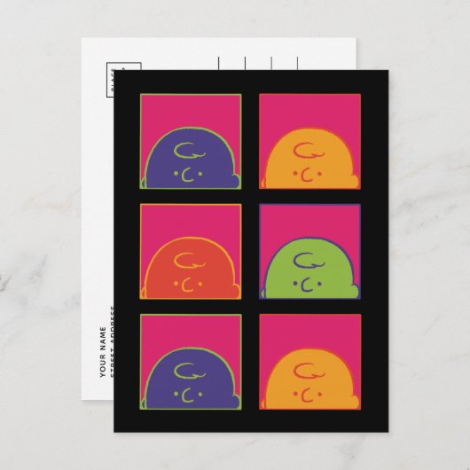pinda's | Moderne Pop Art Het is Charlie Brown Briefkaart (Voorkant / Achterkant)