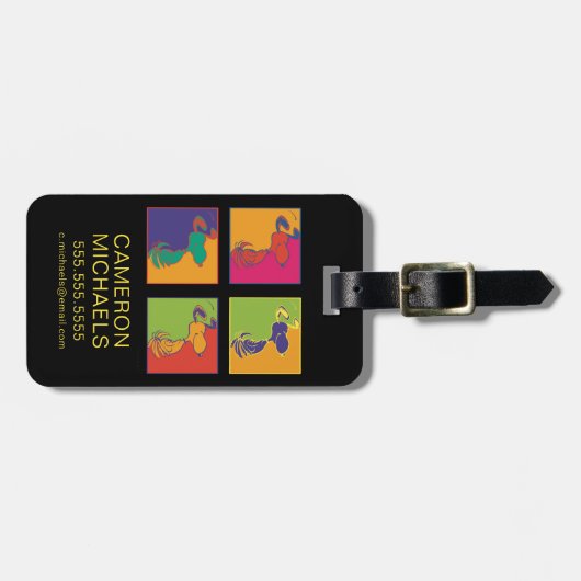 pinda's | Moderne Pop Art Snoopy Bagagelabel (Voorkant horizontaal)