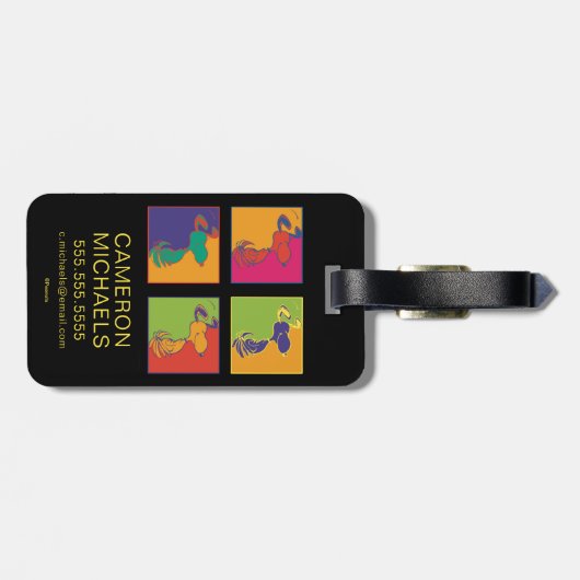 pinda's | Moderne Pop Art Snoopy Bagagelabel (Achterkant horizontaal)