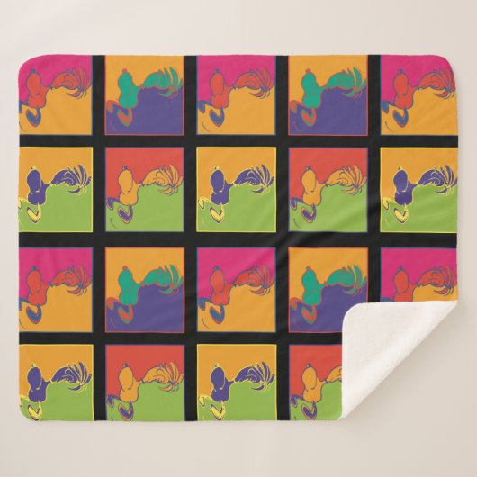 pinda's | Moderne Pop Art Snoopy Sherpa Deken (Voorkant (horizontaal))