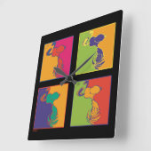 pinda's | Moderne Pop Art Snoopy Vierkante Klok (Hoek)