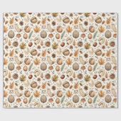 Pinda's Noten en Walnoten Vallen Bladeren Thanksgi Cadeaupapier (Vlak)