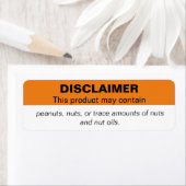 Pinda's/Nut Disclaimer verkoopend label Sticker (Insitu)
