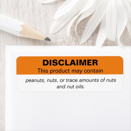 Pinda's/Nut Disclaimer verkoopend label Sticker (Insitu)
