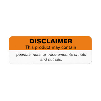 Pinda's/Nut Disclaimer verkoopend label Sticker