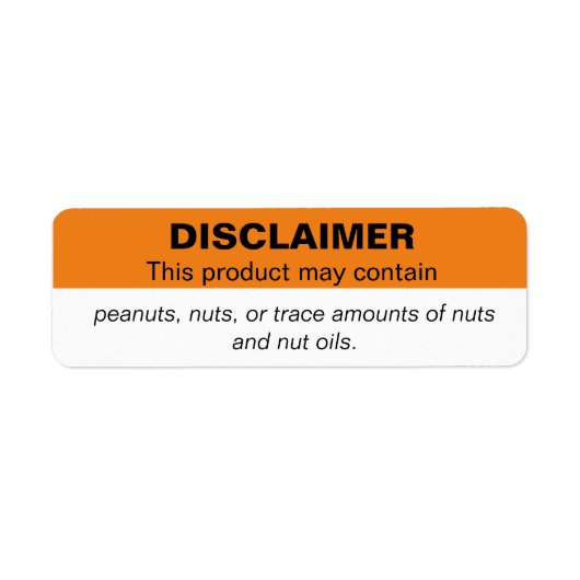 Pinda's/Nut Disclaimer verkoopend label Sticker (Voorkant)