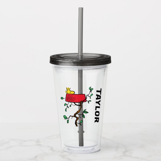pinda's | Ontdoppen van hout in Snoopy's Dish Acryl Drinkbeker (Voorkant)