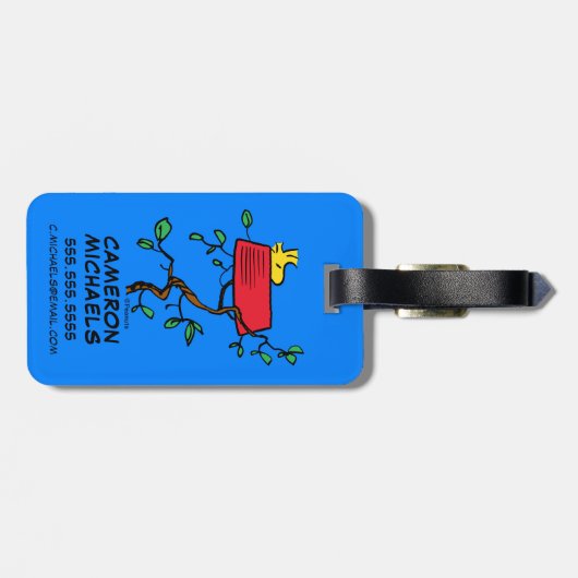 pinda's | Ontdoppen van hout in Snoopy's Dish Bagagelabel (Achterkant horizontaal)