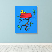 pinda's | Ontdoppen van hout in Snoopy's Dish Canvas Afdruk (Insitu (Houten vloer))