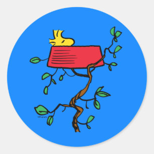 pinda's   Ontdoppen van hout in Snoopy's Dish Ronde Sticker