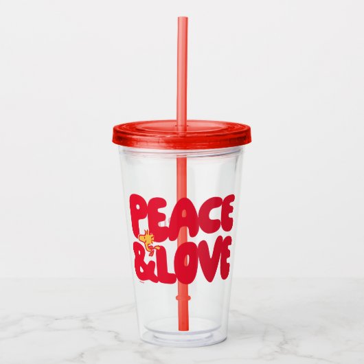 pinda's | Peace & Love Woodstock Acryl Drinkbeker (Voorkant)
