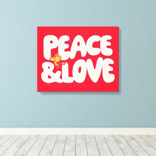 pinda's | Peace & Love Woodstock Canvas Afdruk (Insitu (Houten vloer))