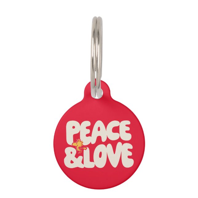 pinda's | Peace & Love Woodstock Huisdierpenning (Voorkant)