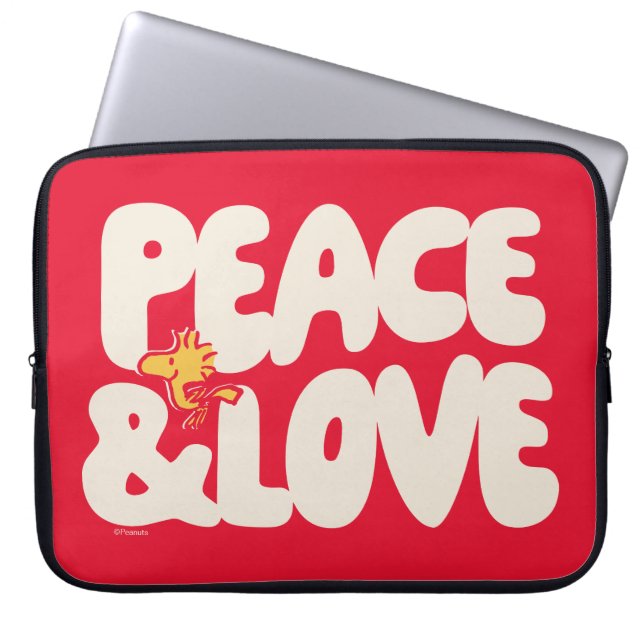 pinda's | Peace & Love Woodstock Laptop Sleeve (Voorkant)