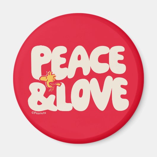 pinda's | Peace & Love Woodstock Magneet (Voorkant)