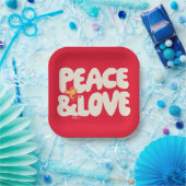 pinda's | Peace & Love Woodstock Papieren Bordje (Feest)